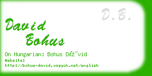 david bohus business card